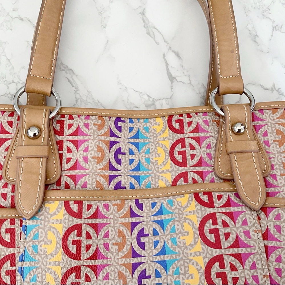 Giani Bernini Rainbow Logo Totebag Snap Closure Double Straps - Picture 13 of 16